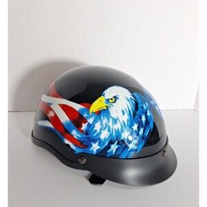 American Eagle And American Flag Motorcycle Biker Helmet Size Medium DOT Grunge